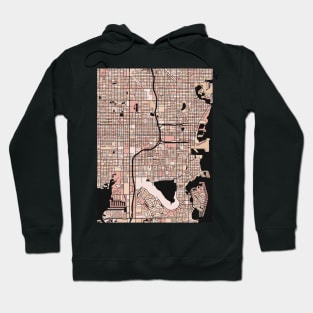 St. Petersburg Map Pattern in Soft Pink Pastels Hoodie